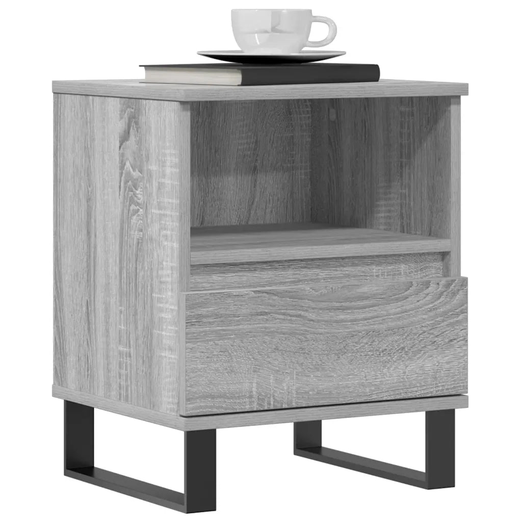 Comodino-Tavolino da notte Grigio Sonoma 40x35x50 cm in Legno Multistrato 570428
