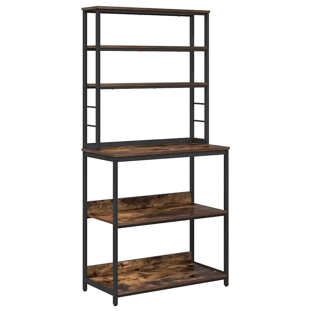 Mensola da cucina-Scaffale per Cucina Rovere fum¨¦ 80 x 40 x 168 cm