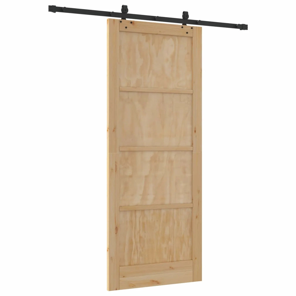 Porta scorrevole Naturale e Nero 86 x 211 cm