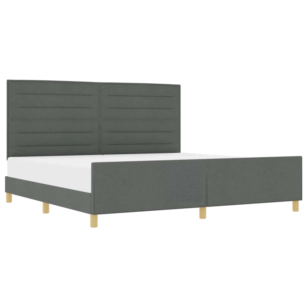 Struttura del letto-Giroletto Grigio scuro 200 x 200 cm Tessuto 981053