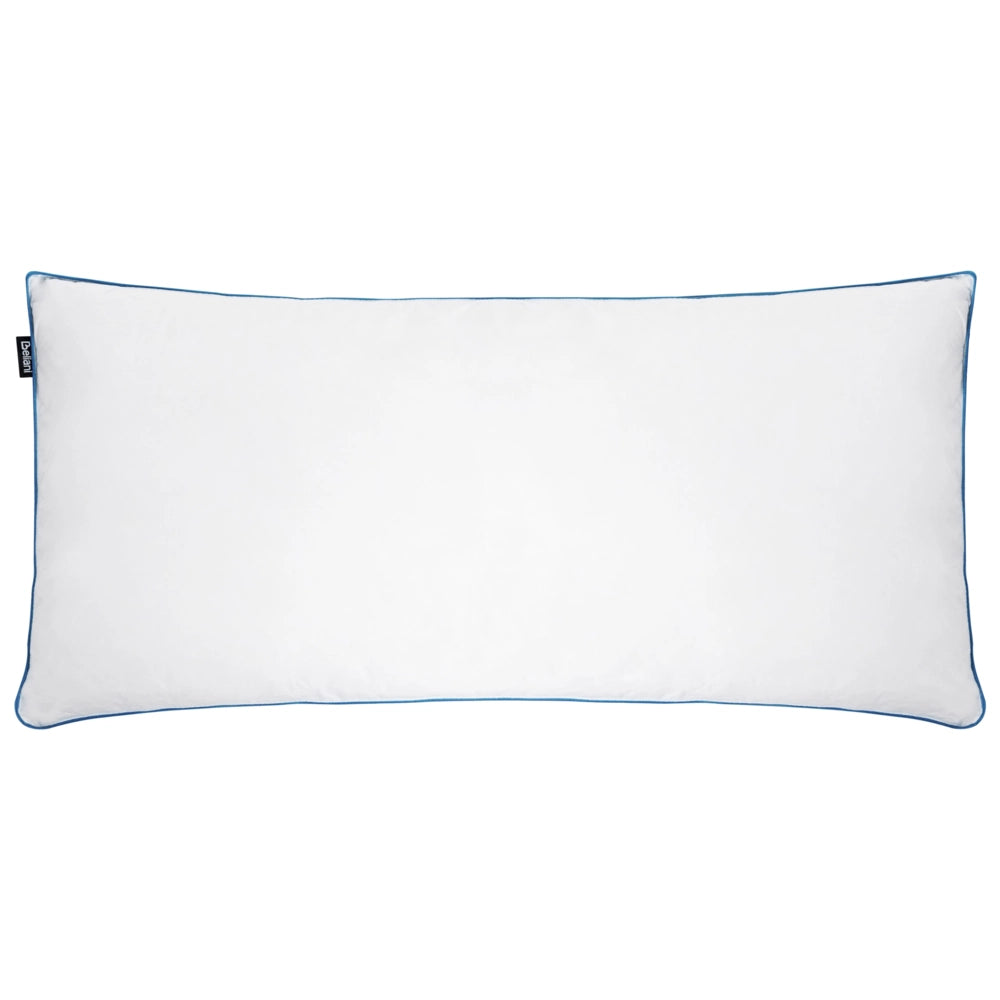 Cuscino basso da letto Rivestimento in cotone premium Imbottitura in piuma e piumino Bianco 40 x 80 cm premium