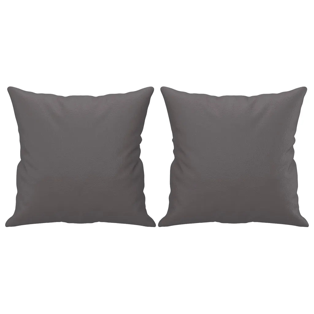 Set di Divani 4 pz con Cuscini Grigio in Similpelle