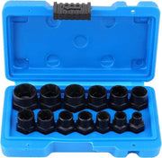 Set di chiavi a torsione 3/8" con estrattore di mozzo danneggiato e presa di morsa per rimuovere mozzetti di blocco