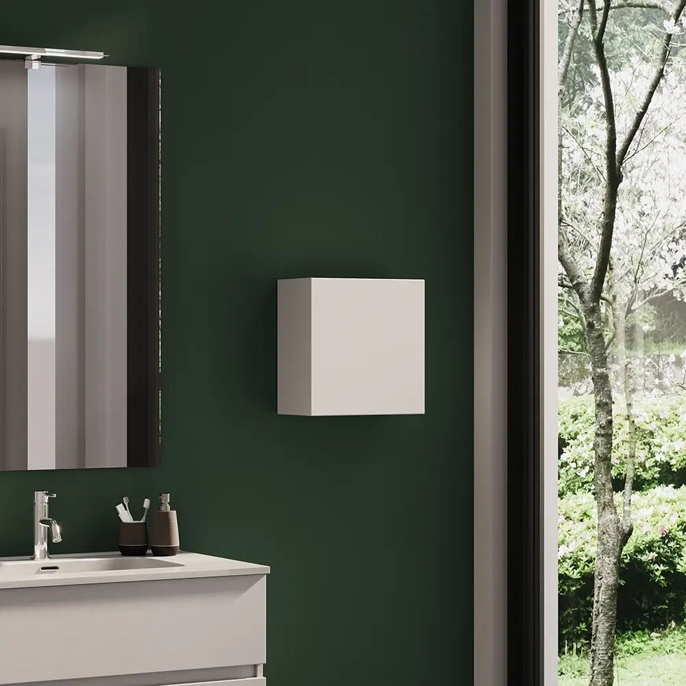 Pensile bagno sospeso 35x35 cm bianco effetto legno reversibile | Yili