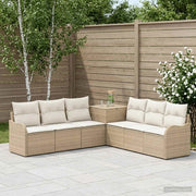 Set di divani 7 pz Beige e Bianco Crema 3448688
