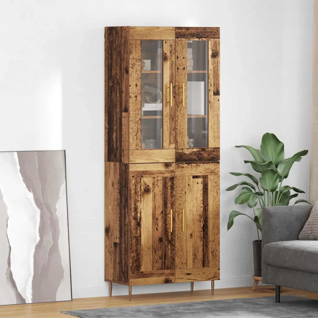 Credenza 2 pz | Madia | Buffet da pranzo | Armadio da pranzo Legno vecchio Legno multistrato