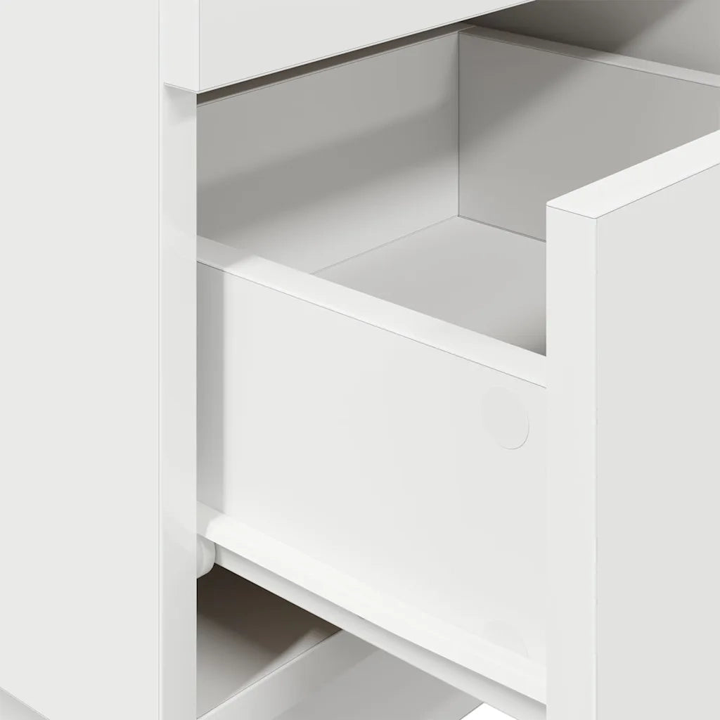 Comodini 2 pz con 2 Cassetti Bianchi 36x36x68 cm 858579