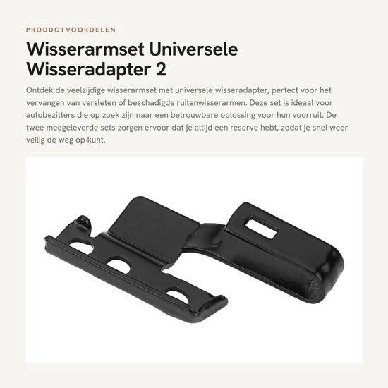 Adattatore Rittenwisser Universale - 2 Set - Nero - Adattatore Rittenwisser Universale - Idoneo per Parabrezza Anteriore - 3392390298