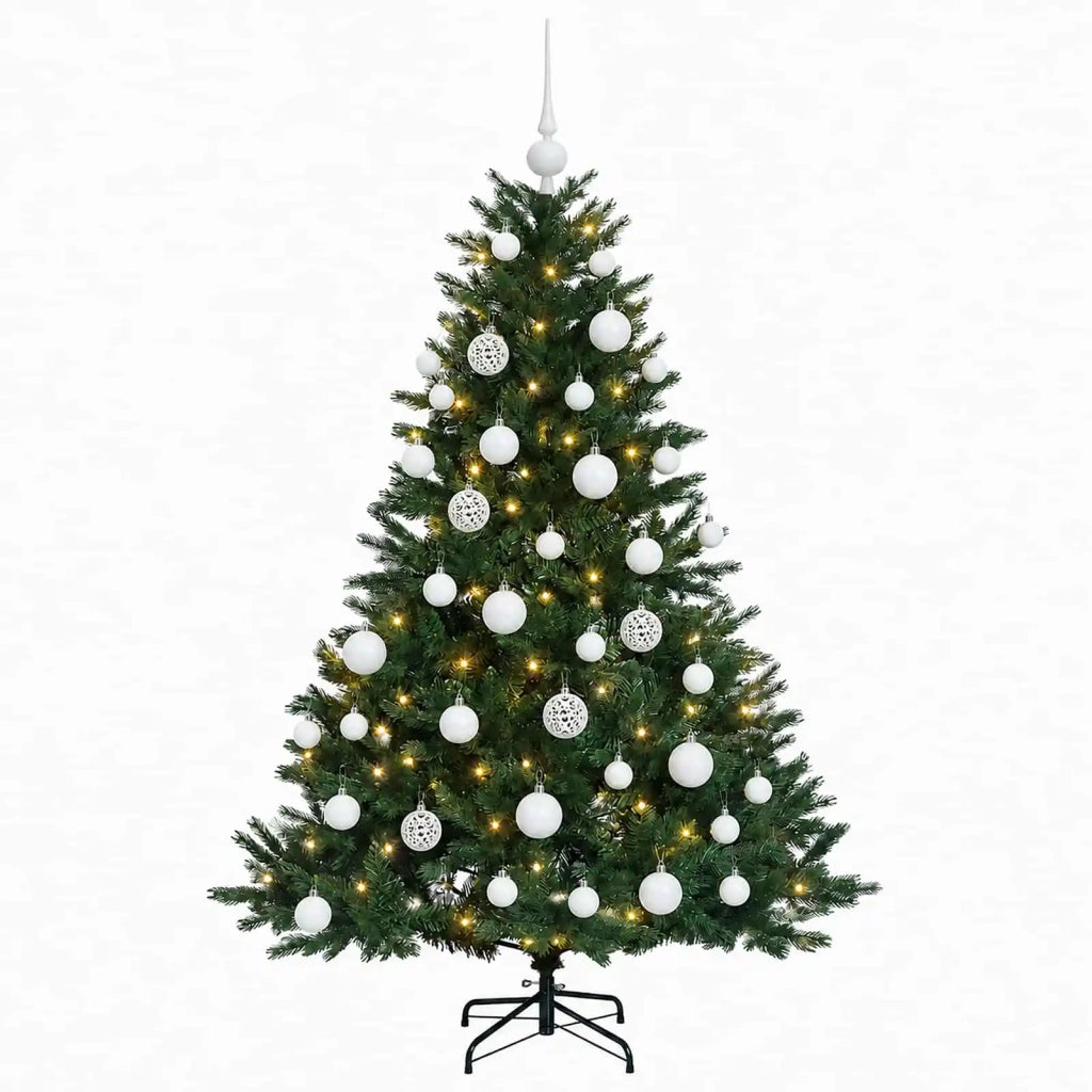 Albero di Natale artificiale con palline 120 cm 150 LED 3466039