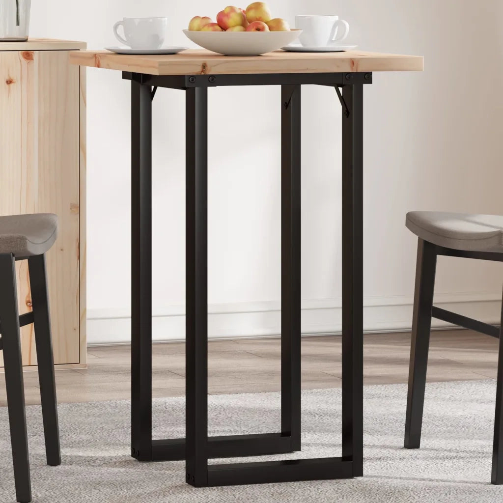 Tavolo da Pranzo | Tavolo da cucina Telaio a O 50x50x75,5 cm Legno Pino e Acciaio
