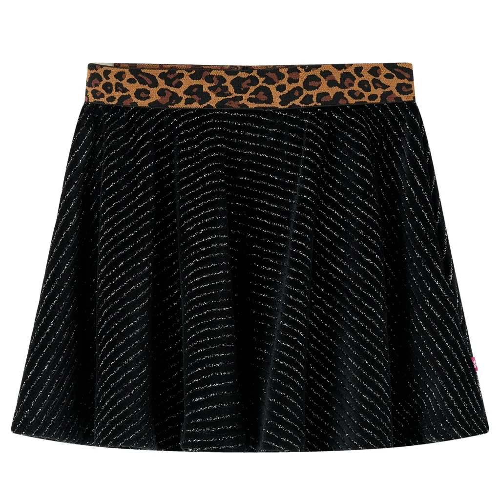 Gonna da Bambina con Vita Leopardata Nera 116 14481