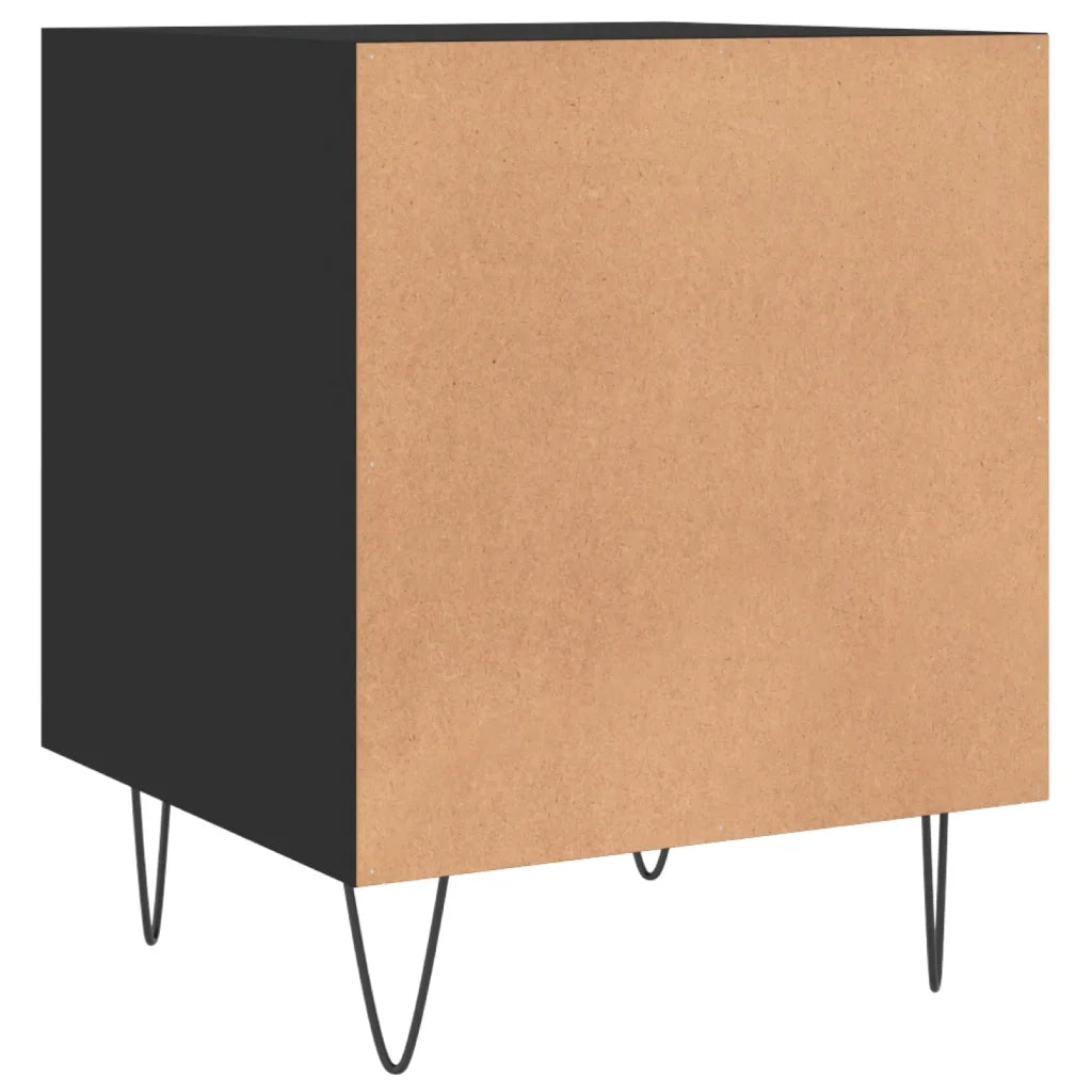 Comodino | Armadio da Notte | Mobiletto da notte Nero 40x40x50 cm in Legno Multistrato