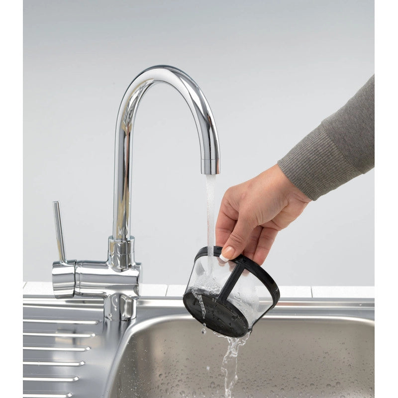 Macchina per caffè americano - 12 tazze - Caraffa in vetro - Programmazione 24h - Autospegnimento - 2000W - Celeste