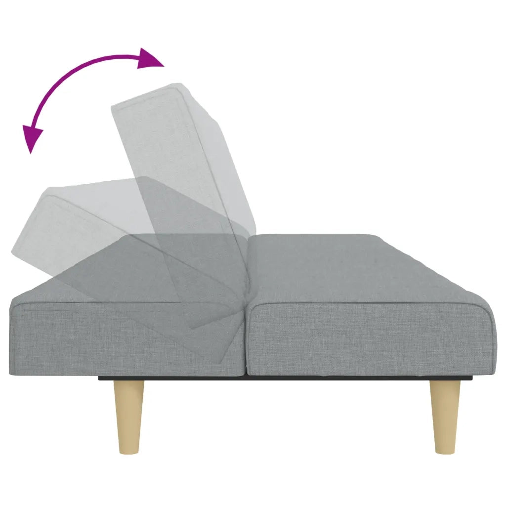 Divano Letto a 2 Posti con Poggiapiedi-Sofa Letto 2 Posti-Daybed Grigio Chiaro in Tessuto 762911