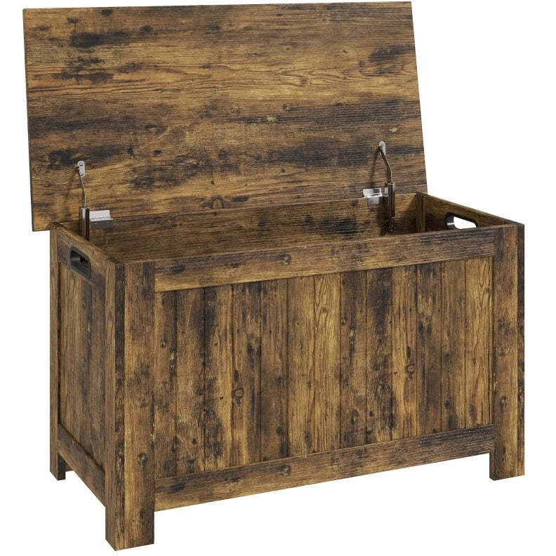 BAULE Contenitore con Coperchio 81x40x46 cm MDF Marrone Rustico