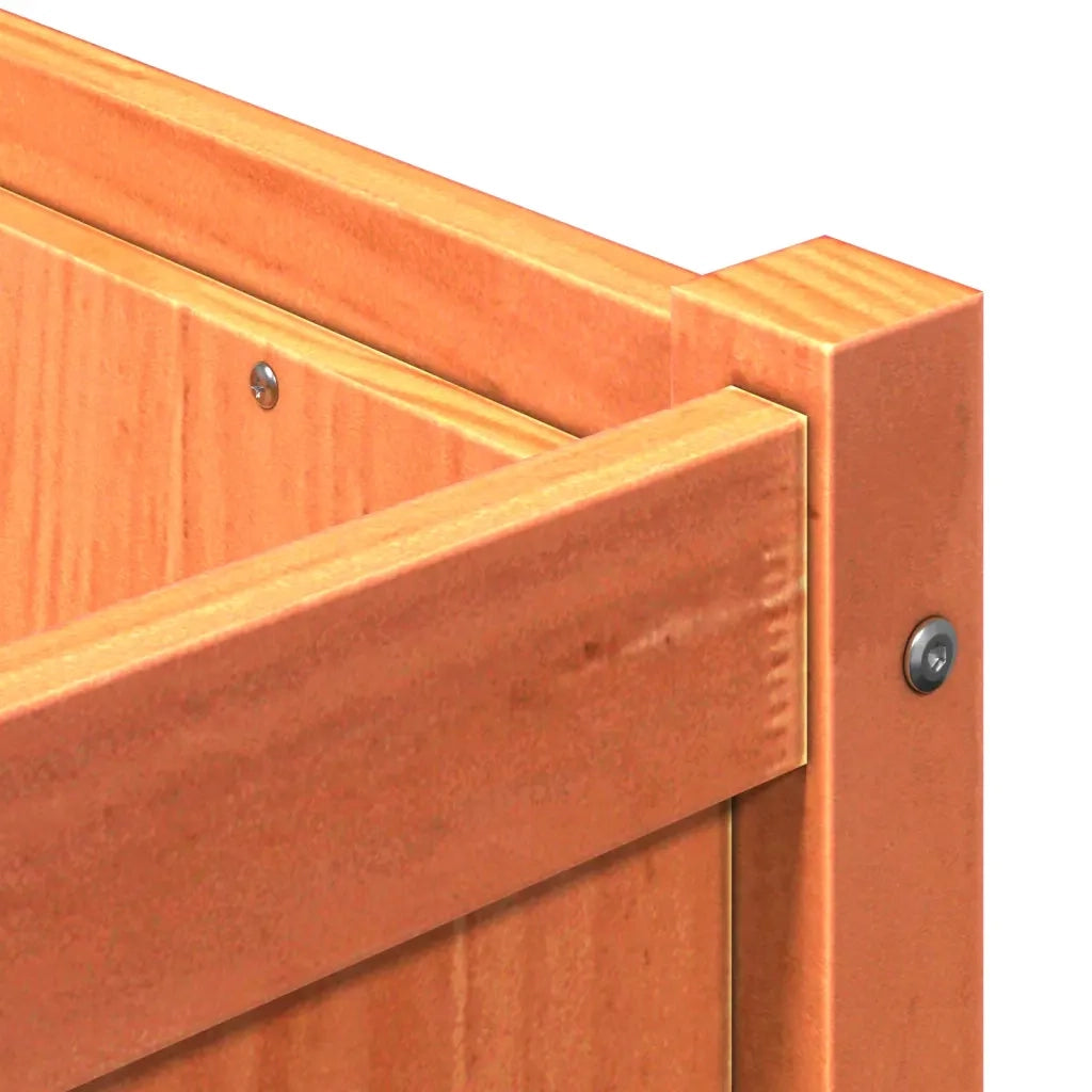 Fioriera | Cassetta per fiori | Vaso Giardino Marrone Cera 180x50x50 cm Legno Massello Pino