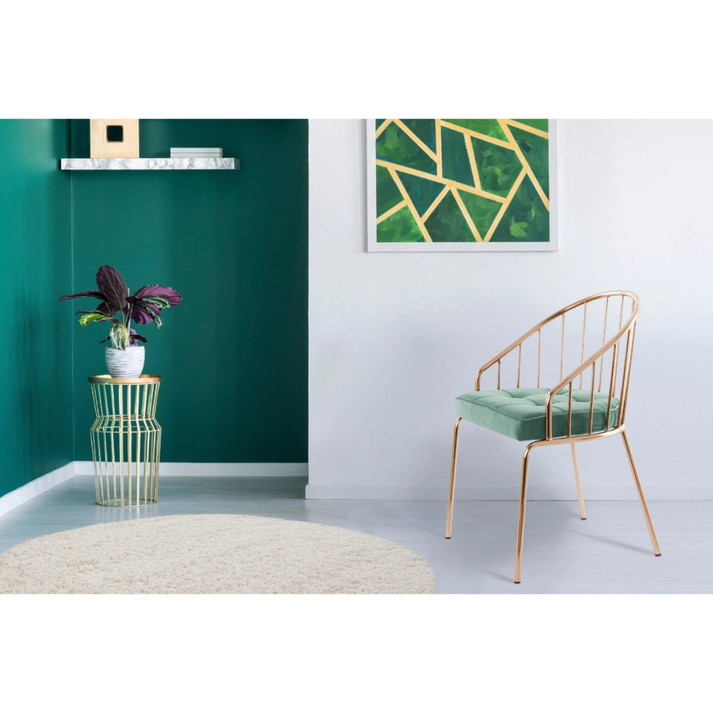 Sedia di design Palma in velluto turchese e metallo