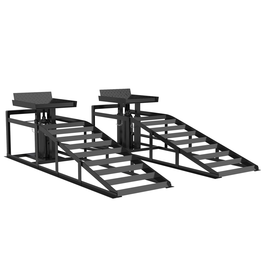 2 Rampe Idrauliche Auto, Portata 3T, Altezza 23-32.5cm, Nero