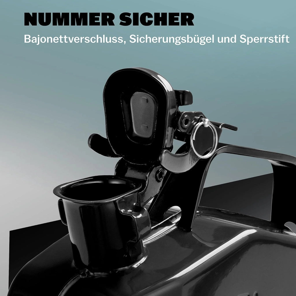 ® 3x Tanica Benzina da 5 L Chiusura di Sicurezza Approvazione ONU Tanica Gasolio in Metallo Contenitore Acciaio Carburante