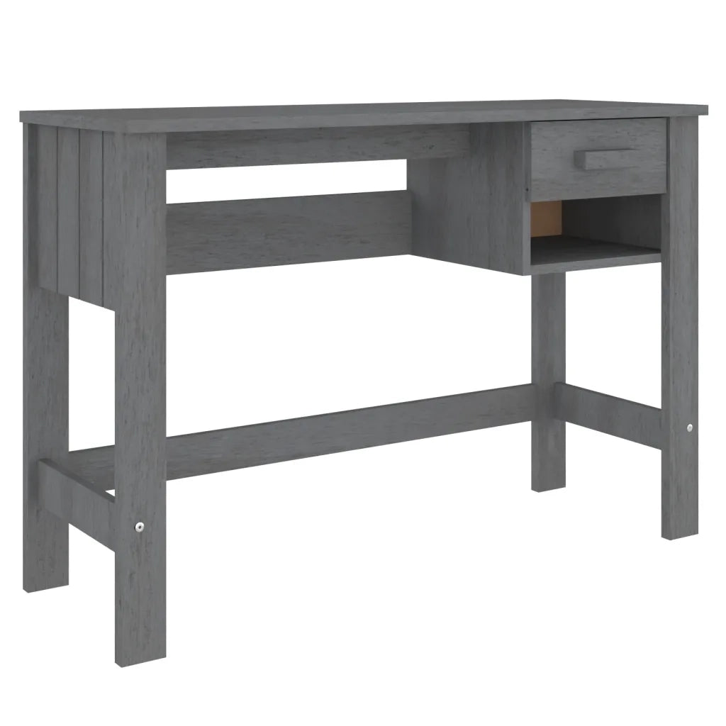 Scrivania HAMAR Grigio Scuro 110x40x75 cm in Legno di Pino 340458