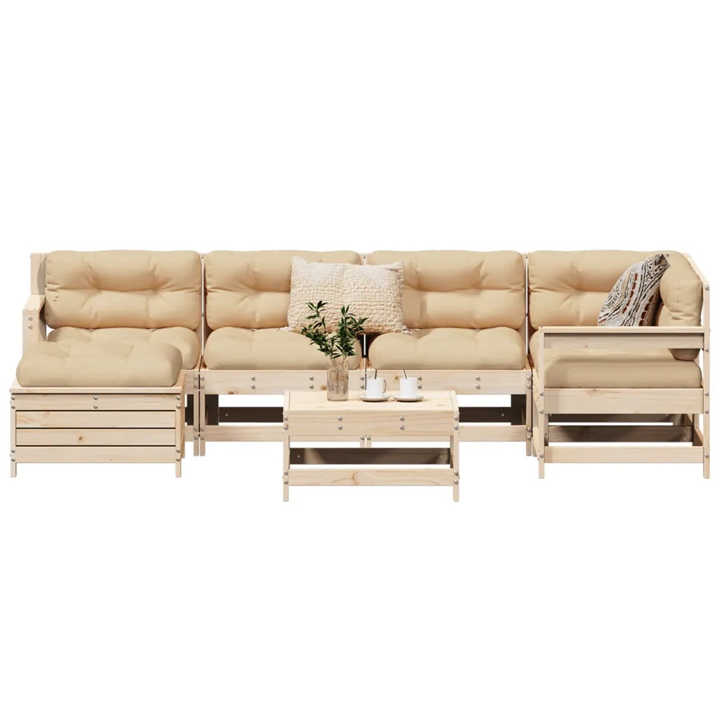 Set Divani da Giardino 7 pz in Legno Massello di Pino 3250956