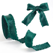 Ruche Lint 40 mm per Stoffe Vintage - Lint Stoffa con Dettaglio di Bordura per Regali Creativi in Blu Verde.