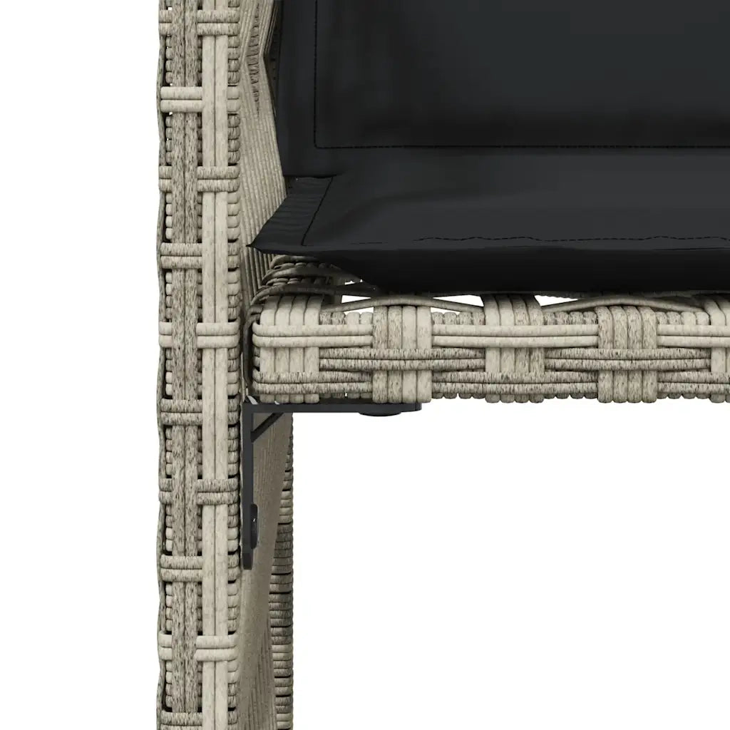 Sedie da Giardino con Cuscini 4 pz | Sedie da Esterno Grigio Chiaro in Polyrattan