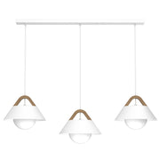 Lampada sospesa Funda 3xE27 bianco legno Luminex
