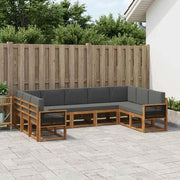 Set di divani da esterno 9 pz Naturale e Antracite 3385533
