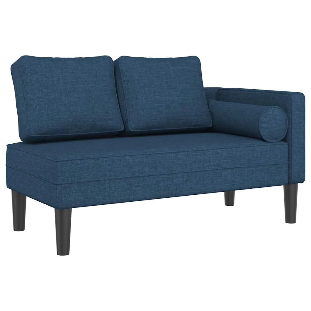 Chaise Longue con Cuscini Blu in Tessuto CFW8611052