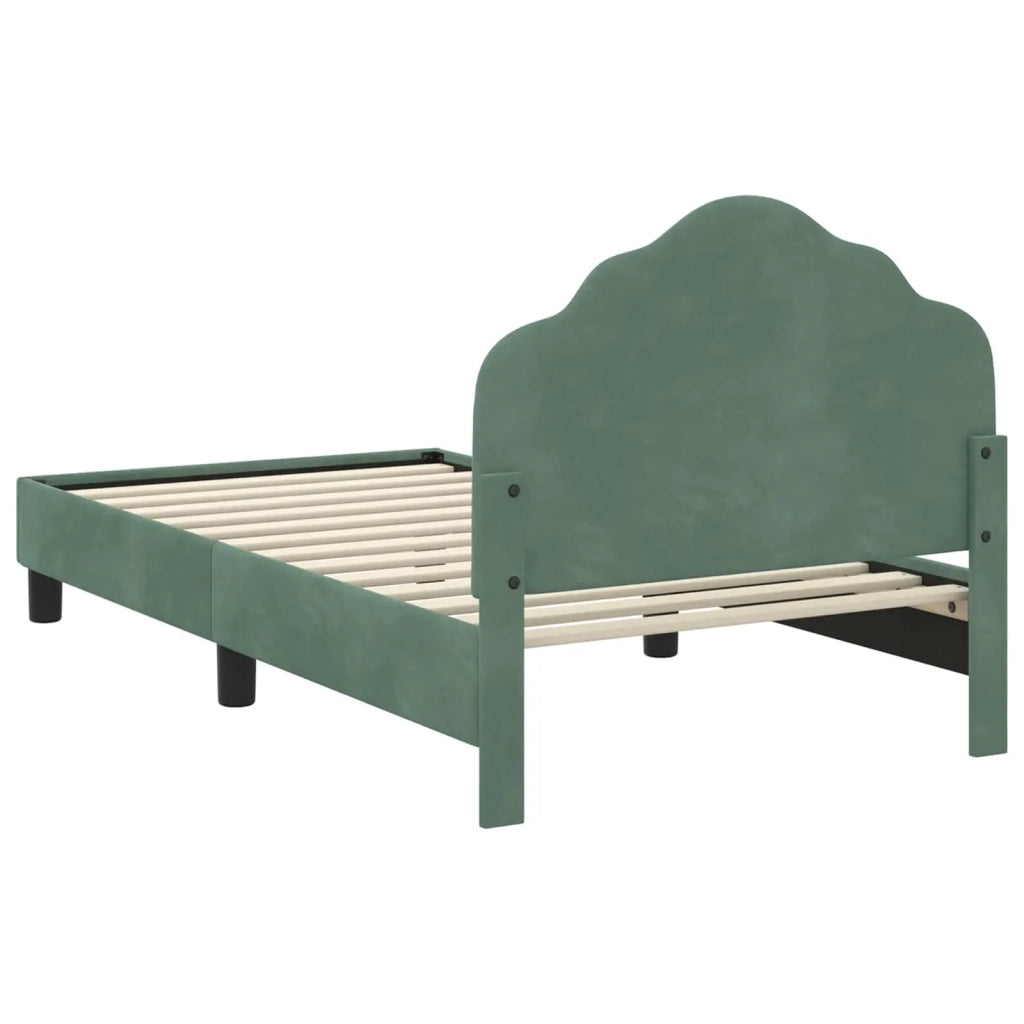 Struttura letto Bambini | Letto Infantile | Lettino con testata Verde Mare 80 x 160 cm