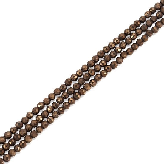 Collana con perle naturali facciate 2mm - 3 fili - per creare gioielli - bracciale/colloana - 175 pezzi/al filo