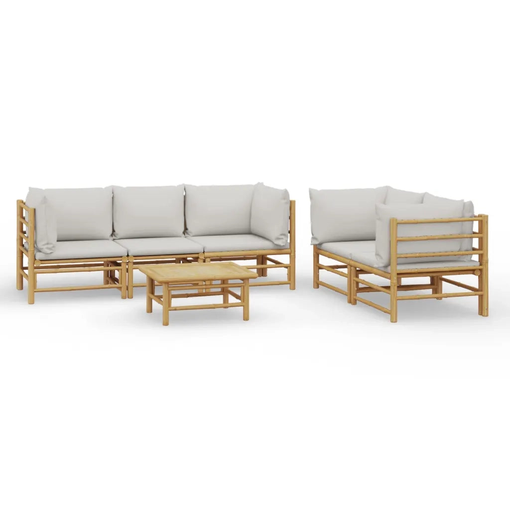 Set Salotto da Giardino 6pz con Cuscini Grigio Chiaro BambÃ¹cod mxl 100265