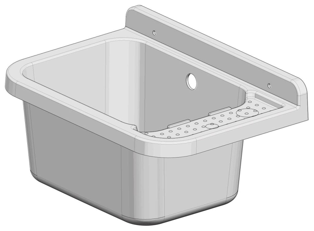 Lavatoio 60x34x21 cm in Polipropilene 17l Forlani Pilozzo 60 Grigio