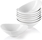 Set di 8 dadi da servizio, piatti da portata in porcellana per BBQ e insalata, bianchi