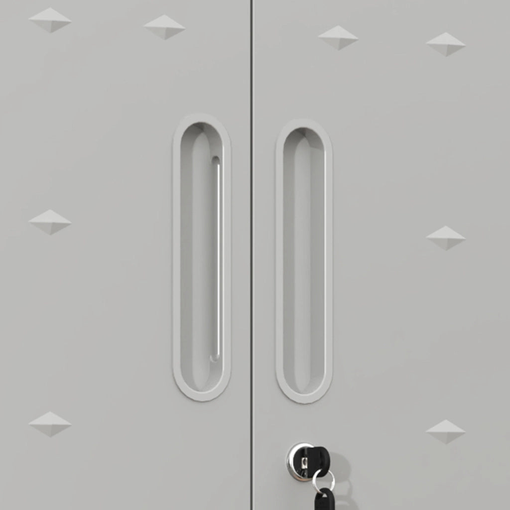Pensile in metallo con 2 ante e 1 ripiano regolabile con serratura, per garage e ufficio, nero e grigio, 75 × 30 × 77 cm