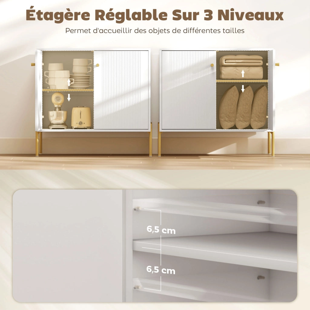 Buffet ¨C zephmum ¨C bianco, acciaio, 80x39x76