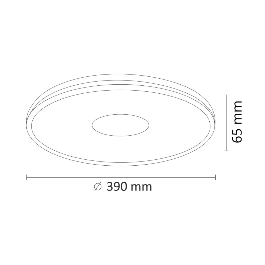 Plafoniera LED Polux Leon 39cm 48W CCT IP44 con telecomando