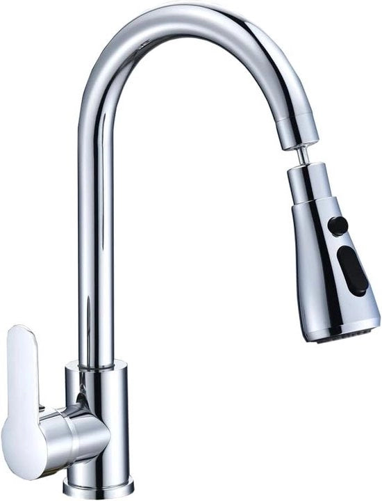 Cranio Mixer per Contenitore 3 Funzionalità Spout Rotativo 360° Maniglia Unica - Rubinetto da Cucina in Acciaio Inox Laccato Cromo