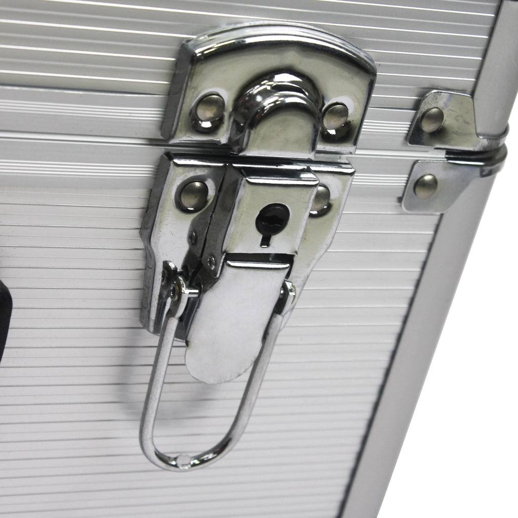 Set di attrezzi con carrello portautensili e 4 cassetti, chiudibile, per casa garage e fai da te, plastica, argento