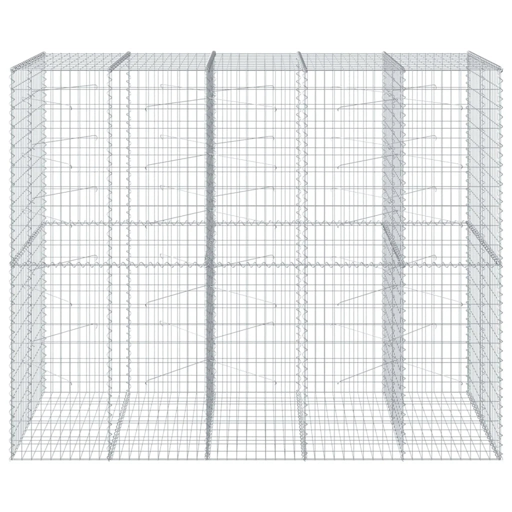 Gabbione recinto a gabbia muro di contenimento con coperchio 250 x 100 x 200 cm ferro zincato argento 02_0040148