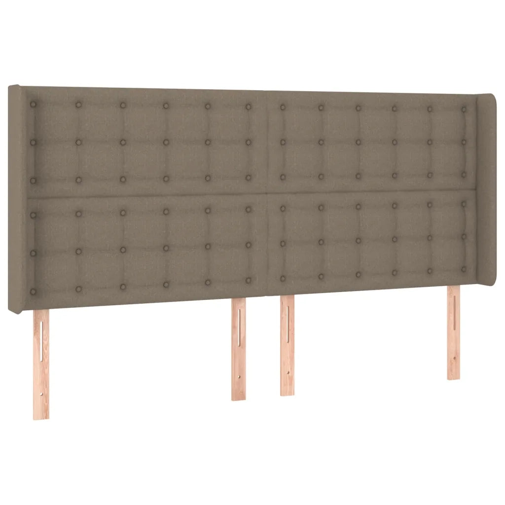 Testiera | Testata a LED Tortora 183x16x118/128 cm in Tessuto