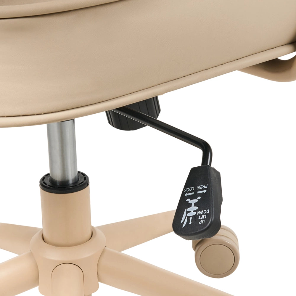 Sedia da ufficio in tessuto Struttura in metallo ecopelle Funzione girevole Altezza regolabile Mobili da ufficio Beige