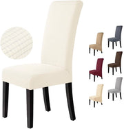 Sedili per Sedia 6 Pezzi Sedili per Sedia Stendino Sedili per Sedia Elastici Spandex Sedili per Sedia Universali Rimovibili Lavabili per Feste di Hotel e Matrimoni (Bianco Crema, 6 Pezzi)