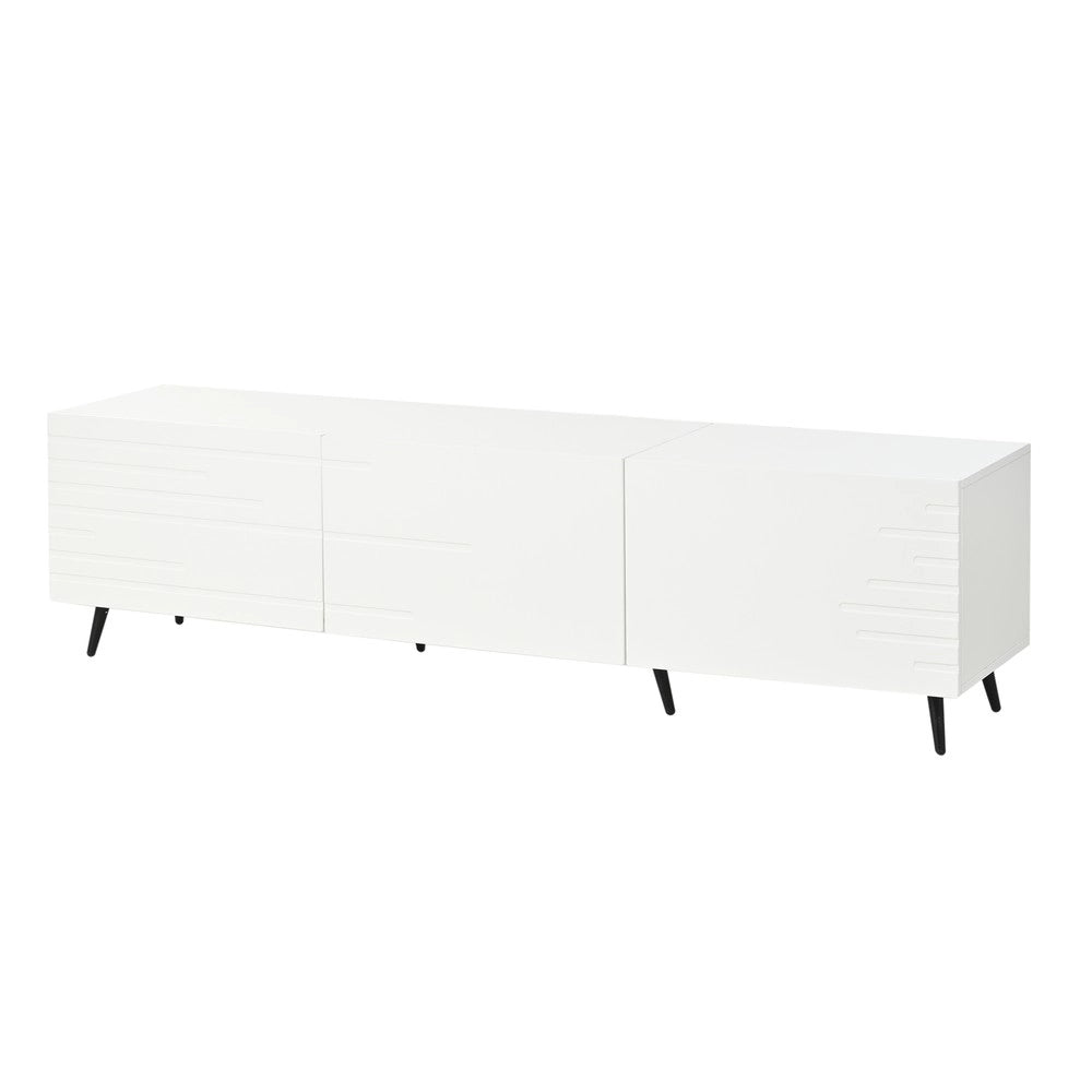 Mobile TV Basso con 3 Ante ¨C Xylo ¨C Bianco, MDF, 180x40x48 cm