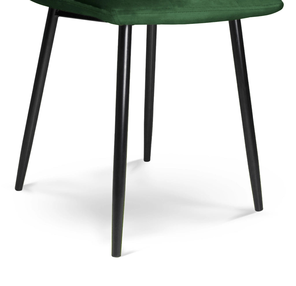 Sedia da pranzo imbottita in velluto verde scuro (2 pz.) - Karima - SD30KAPM
