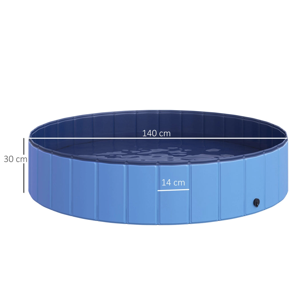 Piscina Pieghevole per Cani Gatti ¨C zephmum ¨C Blu ?140x30 cm PVC Antiscivolo