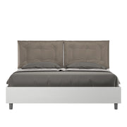 Letto Matrimoniale 160x200 cm cuscinatura Egos Annalisa - Similpelle,Cappuccino,Con rete