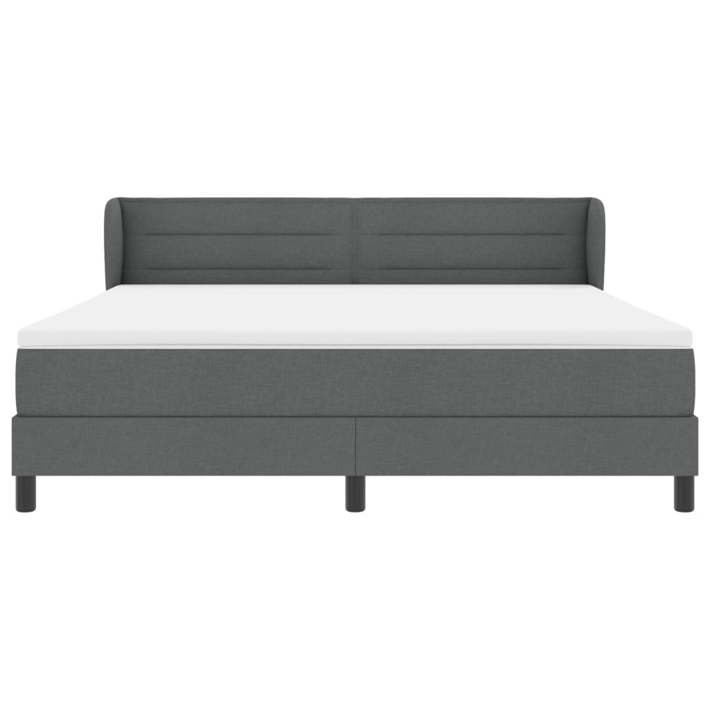 Letto a box spring  con materasso grigio scuro 180x200 cm in tessuto