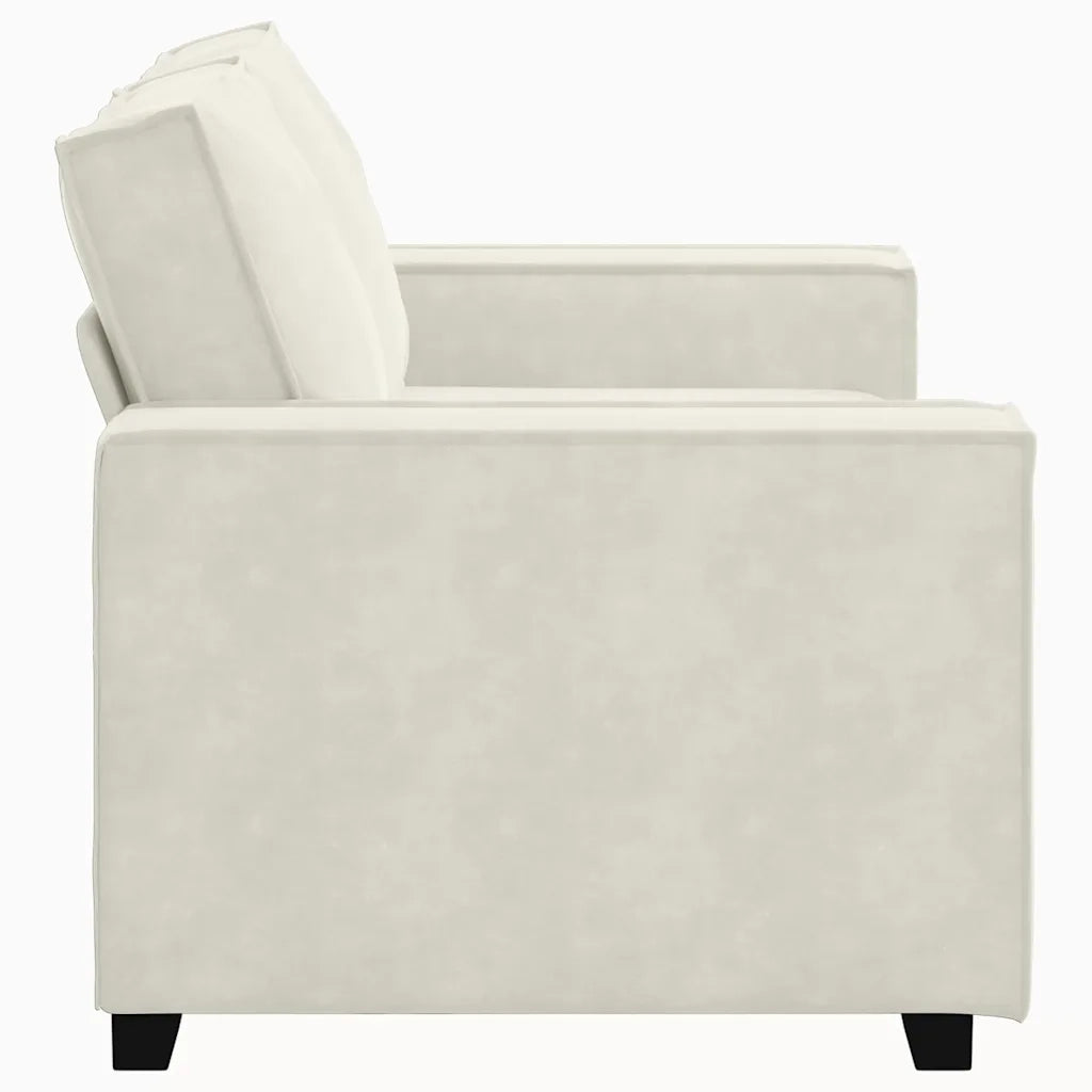 Divano a 2 Posti crema 160x78x84 cm in Velluto 4105018
